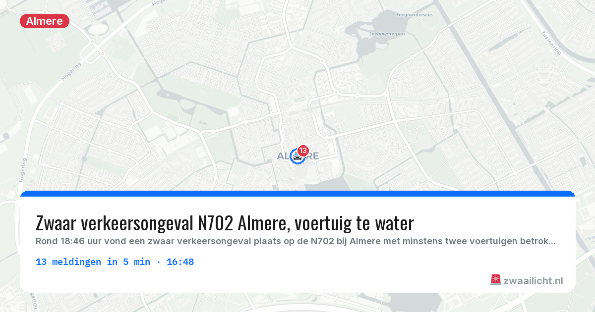Kaart van de activiteitspiek bij Almere