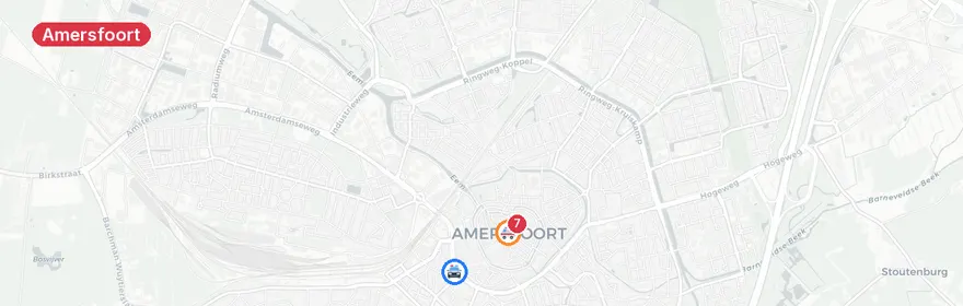 Kaart van Motorrijder onderuit op Stadsring Amersfoort