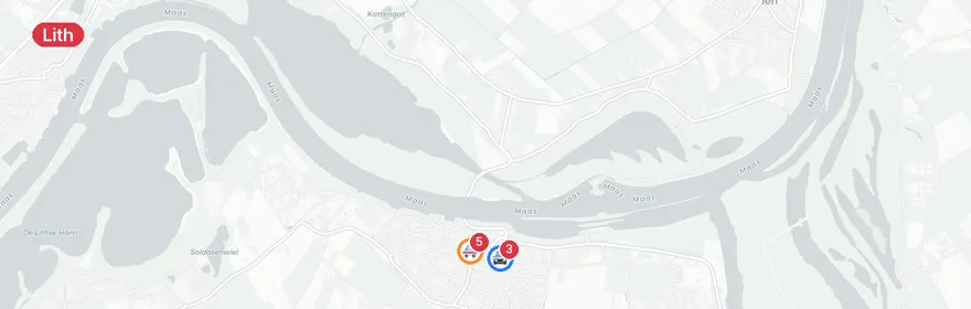 Kaart van Verkeersongeval Molenstraat Lith, scooterrijder gewond