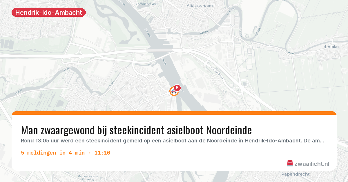 Kaart van de activiteitspiek bij Hendrik-Ido-Ambacht