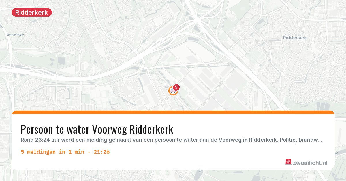 Kaart van de activiteitspiek bij Ridderkerk