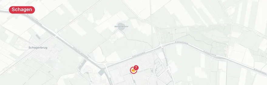 Kaart van Woningbrand Iepenlaan Schagen