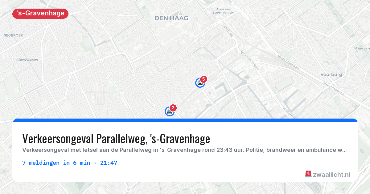 Kaart van de activiteitspiek bij 's-Gravenhage