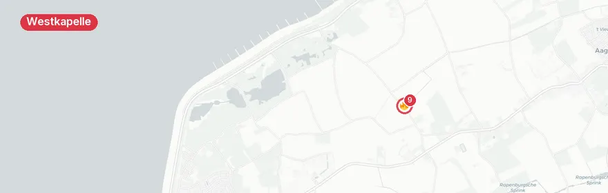 Kaart van Ernstig verkeersongeluk Baaiweg Westkapelle, vijf gewonden