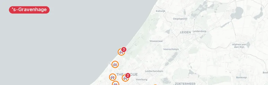 Kaart van Massale inzet Barbarossa Strand, Den Haag