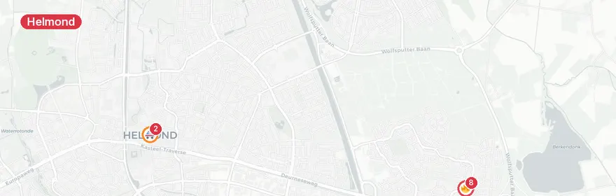 Kaart van Middelbrand Jan Bungenershof Helmond