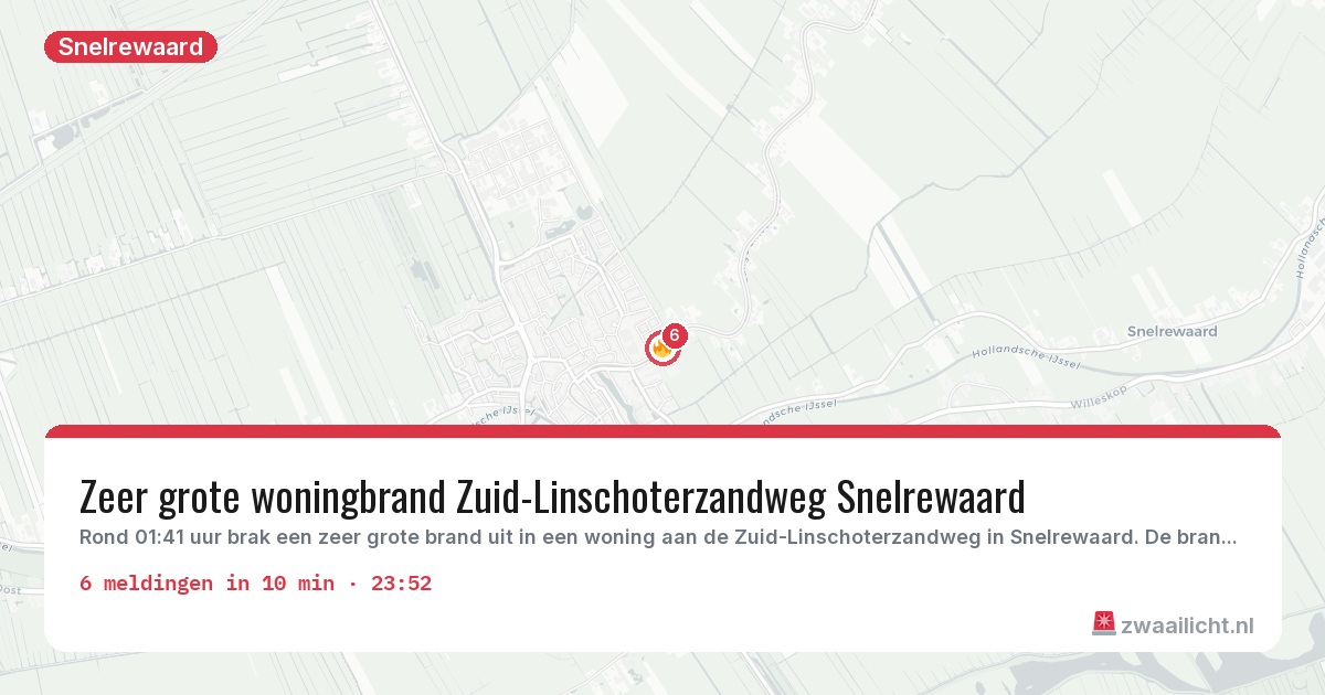 Kaart van de activiteitspiek bij Snelrewaard