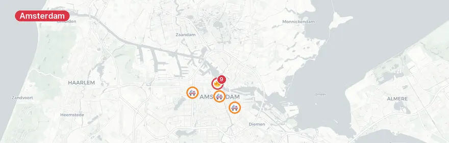 Kaart van Meerdere personen te water Realengracht Amsterdam