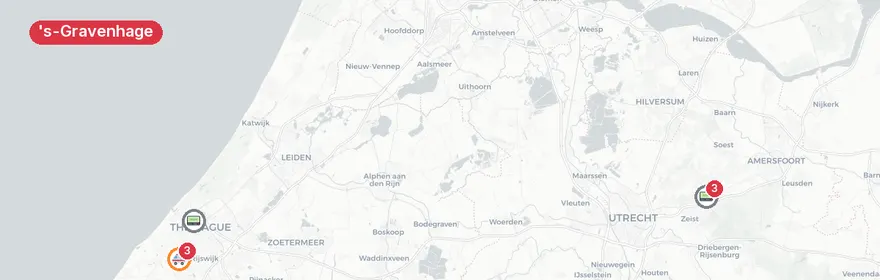 Kaart van Meerdere verkeersongevallen 's-Gravenhage