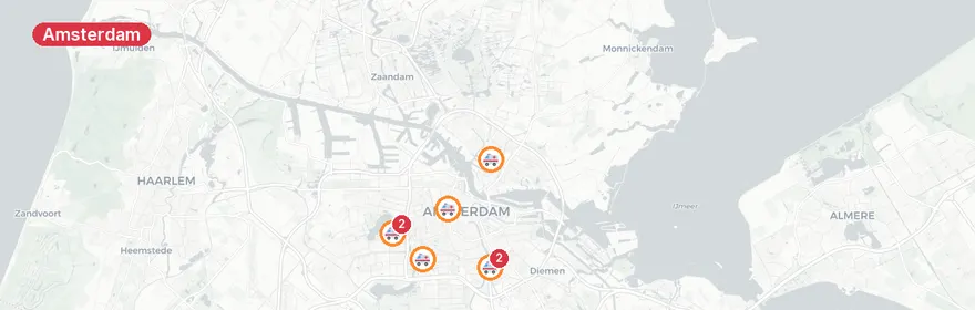 Kaart van Meerdere reanimaties Amsterdam, focus Cornelis Aarnoutsst...