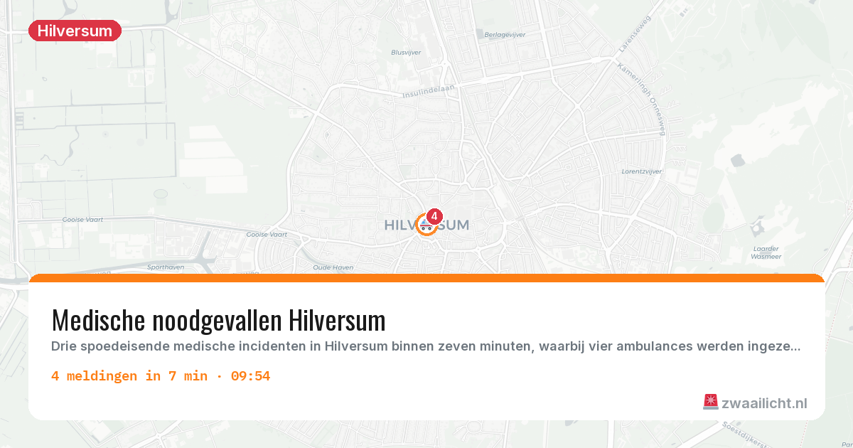 Kaart van de activiteitspiek bij Hilversum