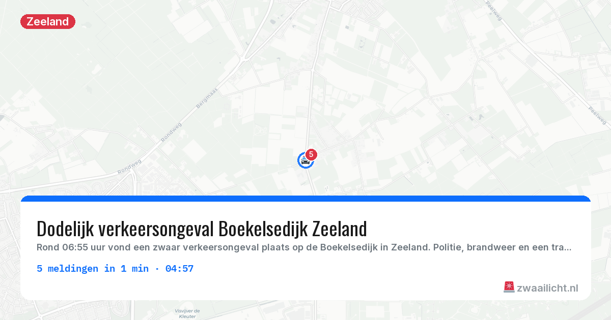 Kaart van de activiteitspiek bij Zeeland