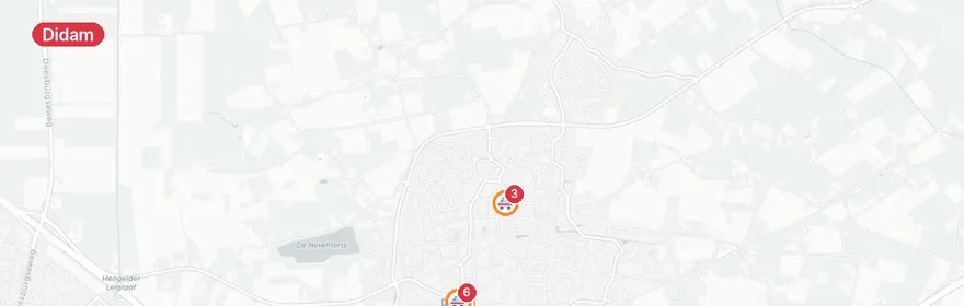 Kaart van Reanimatie Gladiolenstraat Didam, traumahelikopter ingezet