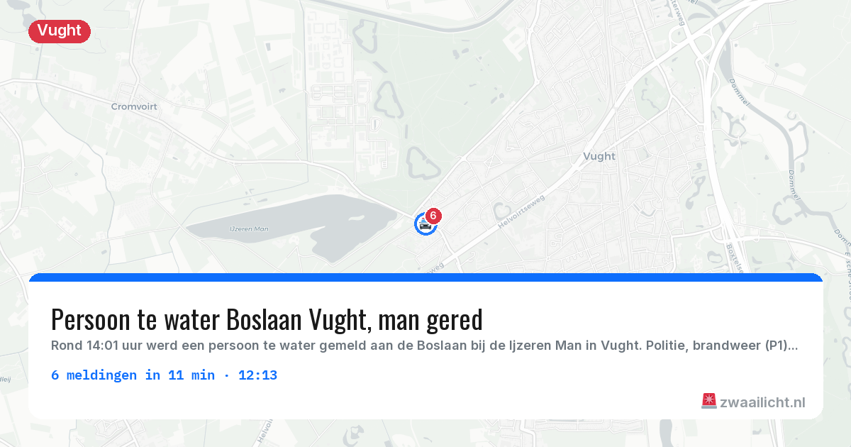 Kaart van de activiteitspiek bij Vught