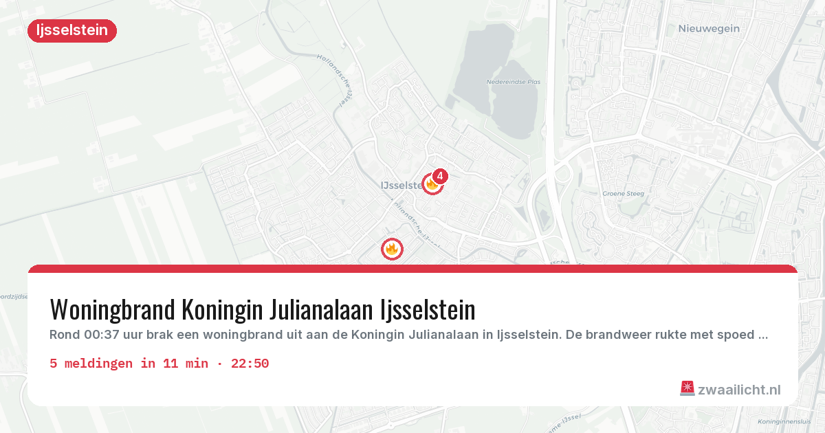Kaart van de activiteitspiek bij Ijsselstein