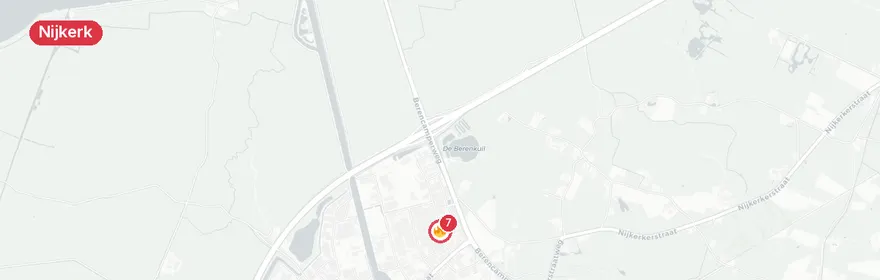 Kaart van Industriebrand Gezellenstraat Nijkerk snel onder controle