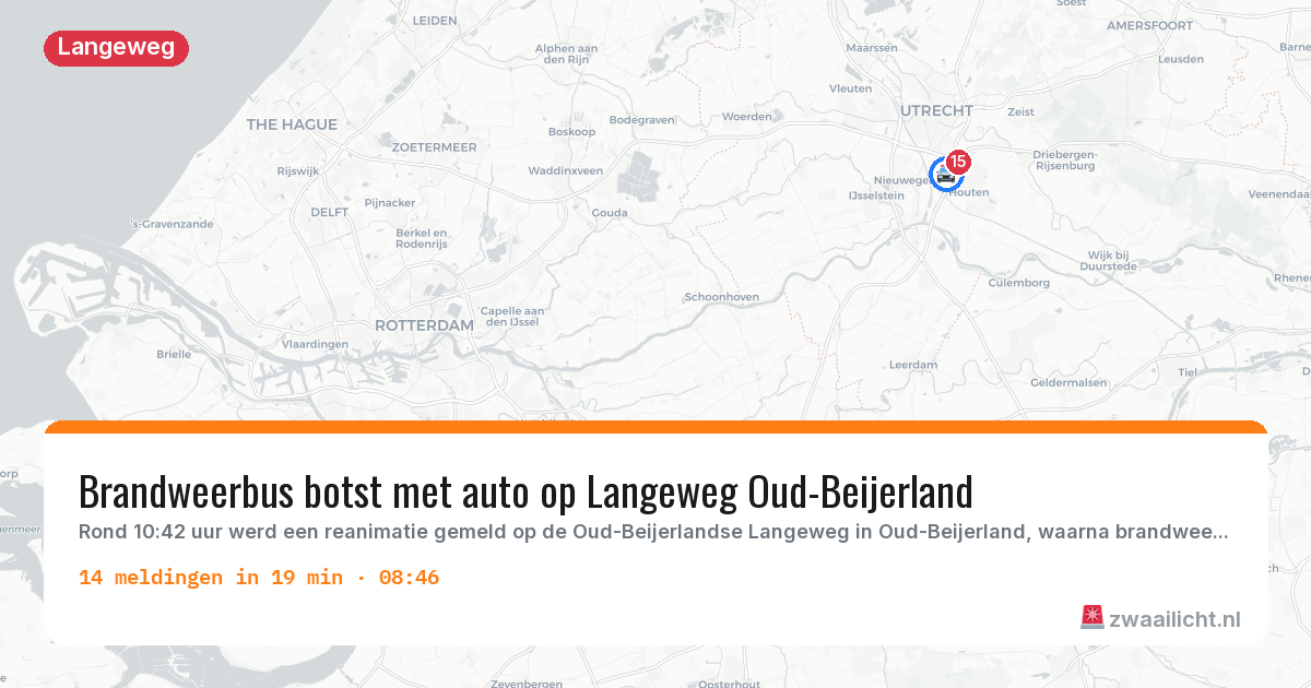 Kaart van de activiteitspiek bij Langeweg