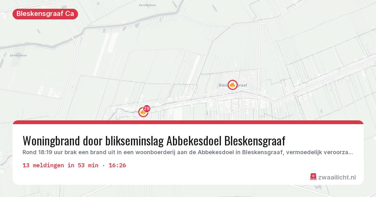 Kaart van de activiteitspiek bij Bleskensgraaf Ca