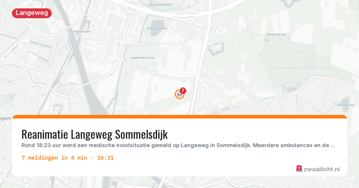 Kaart van de activiteitspiek bij Langeweg