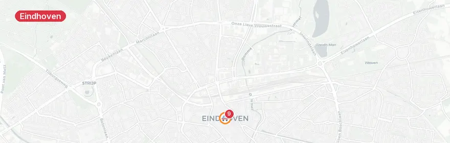 Kaart van Verkeersongeval A50 Eindhoven, traumahelikopter ingezet