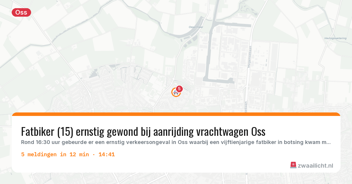Kaart van de activiteitspiek bij Oss