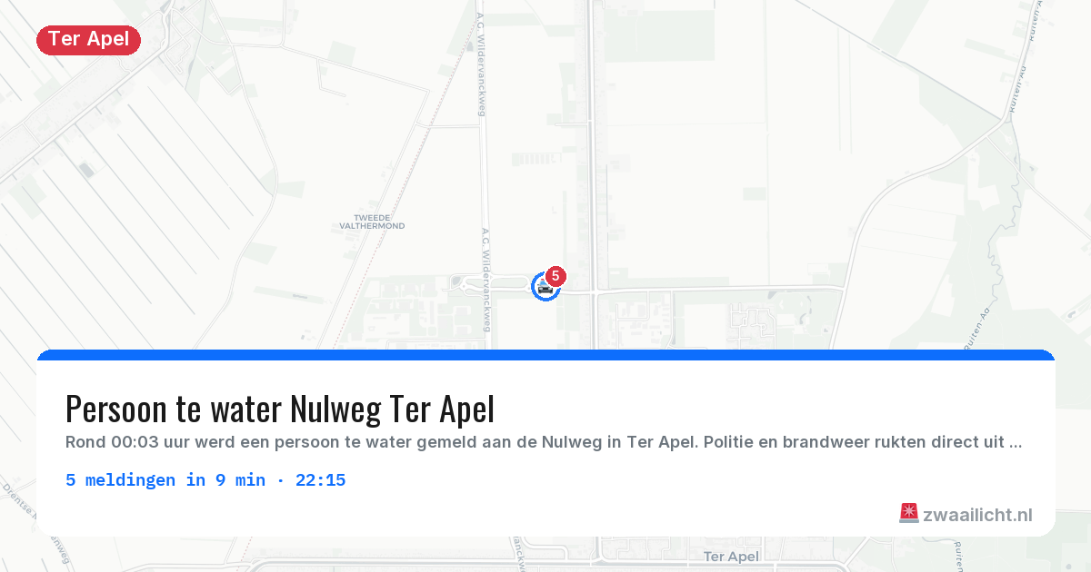 Kaart van de activiteitspiek bij Ter Apel