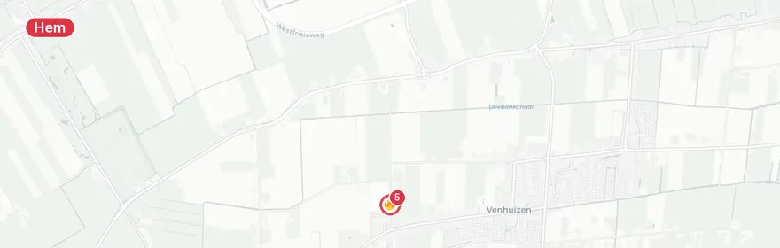 Kaart van Brand in koelcel agrarisch bedrijf Torenweg Hem