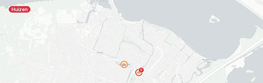 Kaart van Woningbrand Bovenmaatweg Huizen