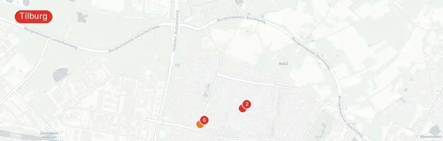 Kaart van Reanimatie Lijnsheike Tilburg, traumahelikopter ingezet