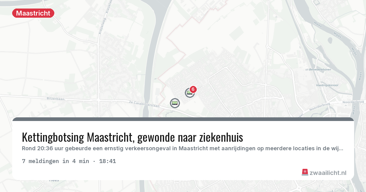 Kaart van de activiteitspiek bij Maastricht