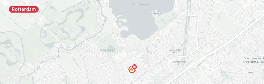 Kaart van Grote brand seniorenflat F. Bordewijkstraat Rotterdam