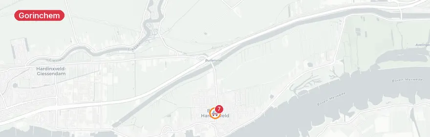 Kaart van Dodelijk spoorongeval Gorinchem - Hardinxveld