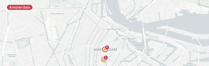 Kaart van Ernstig verkeersongeval A10 Ringweg-Oost Amsterdam