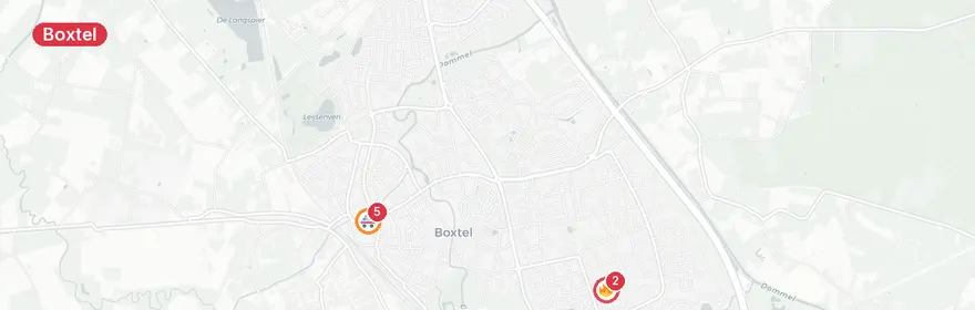 Kaart van Reanimatie Puccinistraat Boxtel, traumahelikopter gealarm...