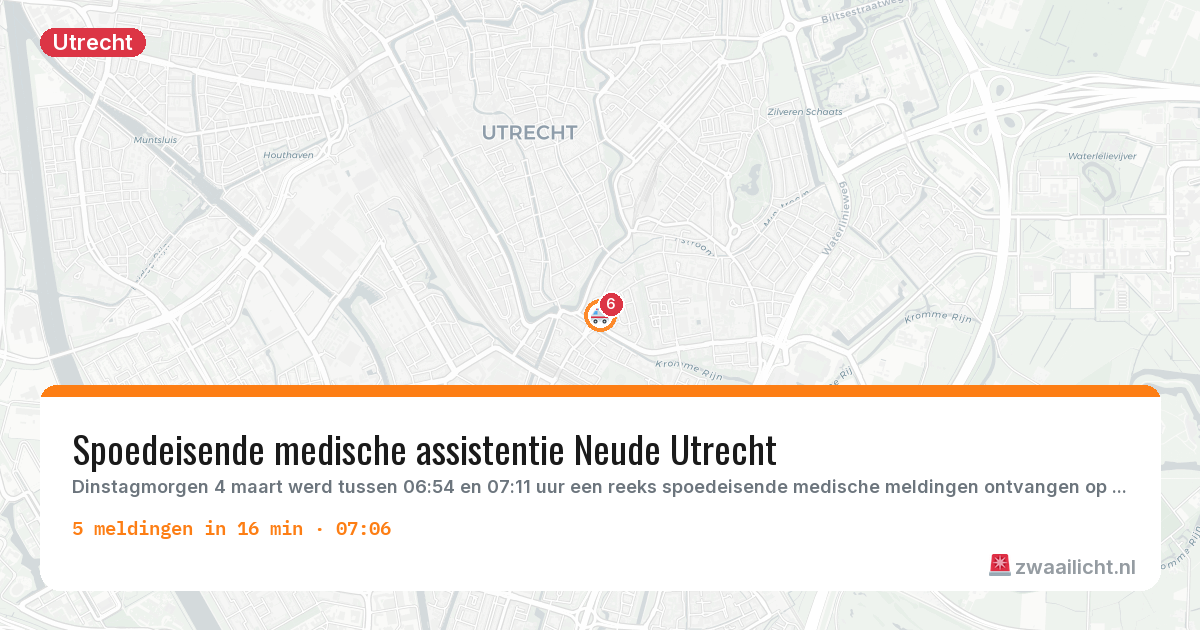 Kaart van de activiteitspiek bij Utrecht