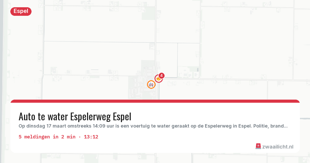 Kaart van de activiteitspiek bij Espel