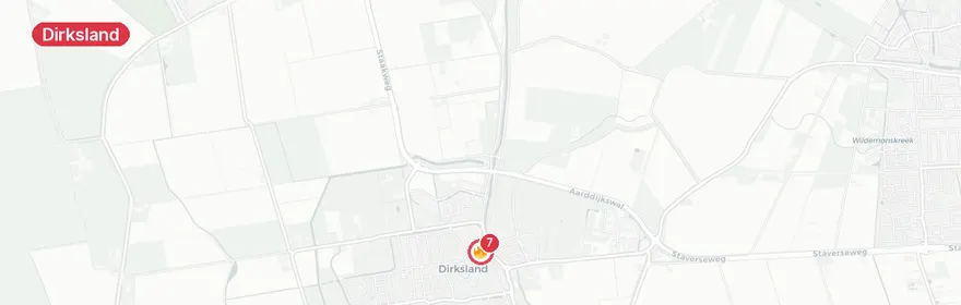 Kaart van Woningbrand Voorstraat Dirksland