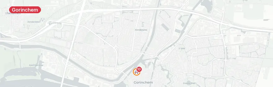 Kaart van Motorrijder zwaargewond na crash Heerenlaantje Gorinchem