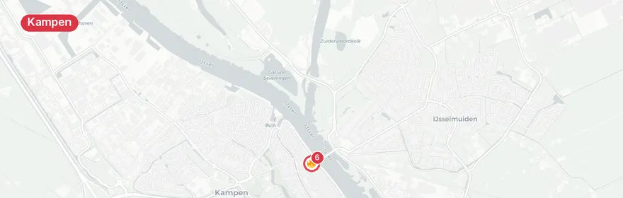 Kaart van Woningbrand Oudestraat Kampen onder controle