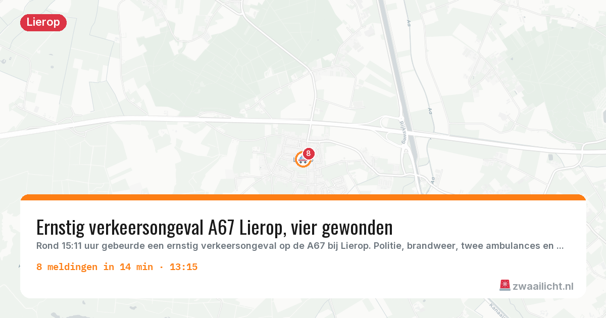 Kaart van de activiteitspiek bij Lierop