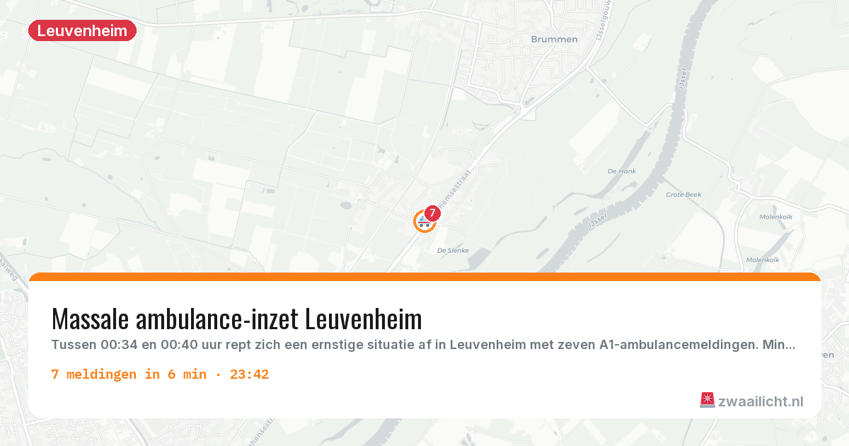 Kaart van de activiteitspiek bij Leuvenheim