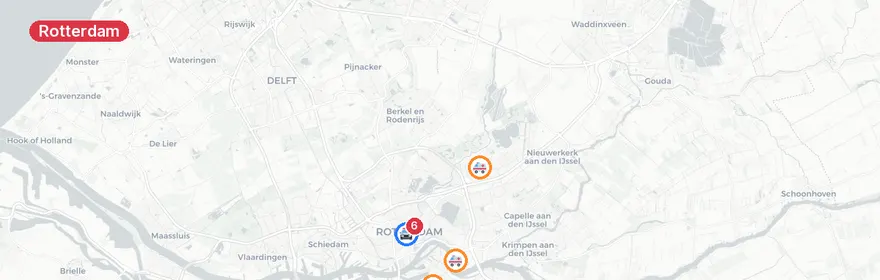Kaart van Verkeersongeval A16 Rotterdam, meerdere incidenten