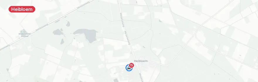 Kaart van Dodelijk verkeersongeval Heibloem – vier doden