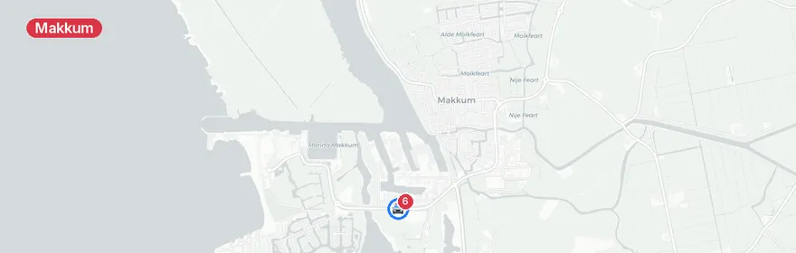 Kaart van Voertuig te water Suderseewei, Makkum