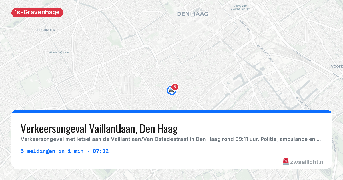 Kaart van de activiteitspiek bij 's-Gravenhage