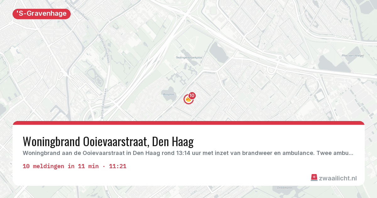 Kaart van de activiteitspiek bij 'S-Gravenhage