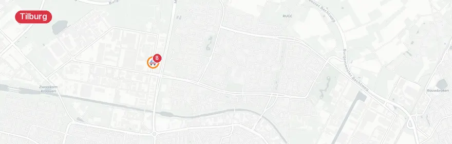 Kaart van Meerdere verkeersongevallen in Tilburg