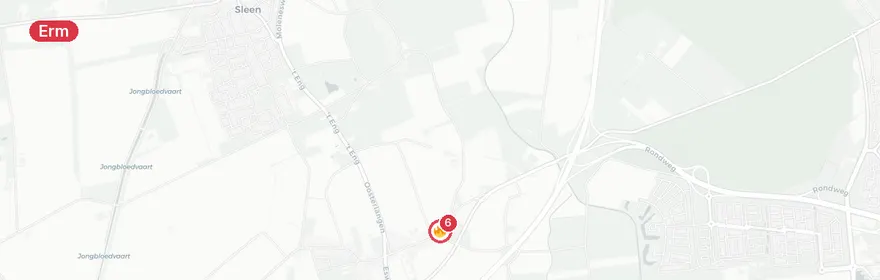 Kaart van Schuur deels afgebrand Oostereind Erm