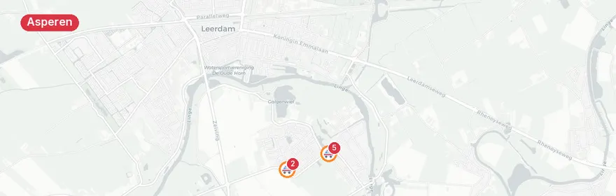 Kaart van Reanimatie Schoutlaan Asperen, traumahelikopter gealarmeerd