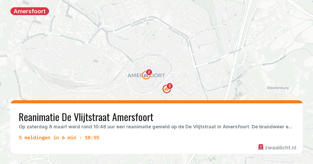 Kaart van de activiteitspiek bij Amersfoort